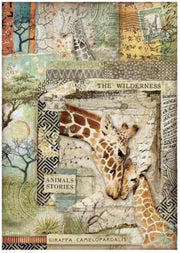 STAMPERIA A4 Rice Paper - Savana Giraffe DFSA4685